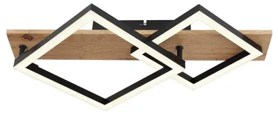 Produktbild von LED Deckenlampe, Metall, Holzoptik, schwarz, L 47,5 cm