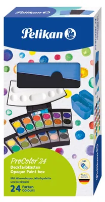 Obrázek produktu pro Pelikan Deckfarbk. ProColor 735PC/24 Schwarz/Blau 24 Farben