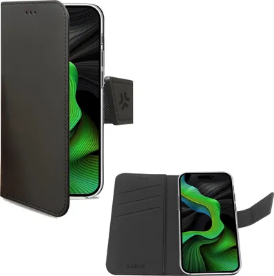 Produktbild von Celly WALLY1054, Geldbörsenhülle, Apple, iPhone 15 Pro, 15,5 cm (6.1"), Schwarz