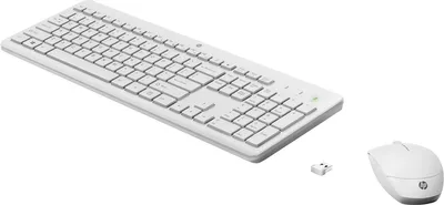 Produktbild von HP 230 Wireless-Maus und -Tastatur (kombiniert), Volle Größe, Kabellos, RF Wireless, Membran Key Switch, Weiß, Maus enthalten