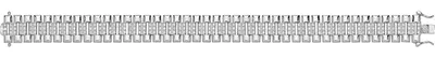 Produktbild von Wunderschönes 925 Sterling Silber Damen - Armband mit Zirkonia - 19cm*12mm, 22 Gramm; TRS27861