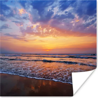 Produktbild von MuchoWow® Poster Strand - Himmel - Farben 100x100 cm - Babyzimmer