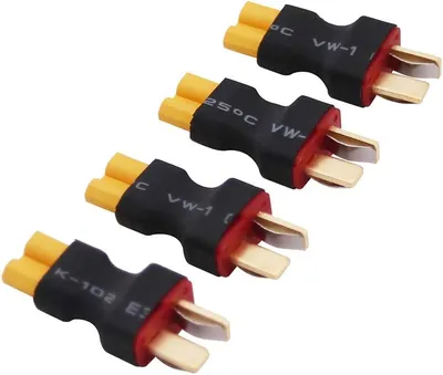 Immagine prodotto di Set di 4 adattatori da presa XT30 a spina a T Deans | Connessioni sicure e affidabili | Ideale per progetti di modellismo RC ed elettronica, giallo, arte