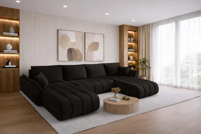 Produktbild von Kaiser Möbel Ecksofa mit schlaffunktion und bettkasten TOKYO U PREMIUM, stoff MONOLITH, Dunkelgrau