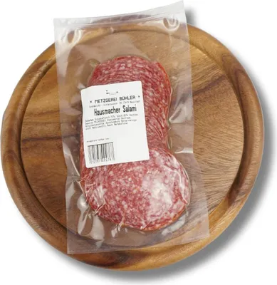 Produktbild von Hausmacher Salami 130g perfekt fürs Vesper & als Snack | Metzgerei Bühler