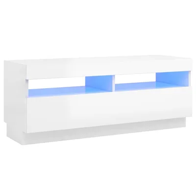 Produktbild von vidaXL TV-Schrank mit LED-Leuchten Hochglanz-Weiß 100x35x40 cm