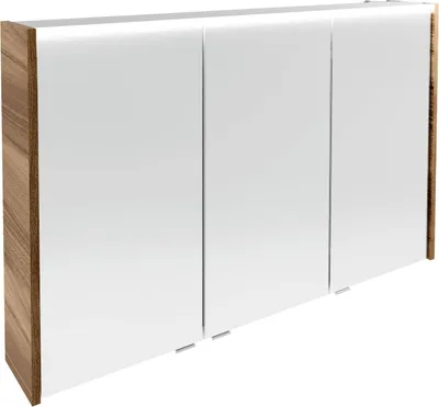 Produktbild von Verona LED-Spiegelschrank Hängend, Vormontiert, Germany Nussbaum & Weiß-Hochglanz 110 x 68,3 x 16,5 cm Elegant und Praktisch