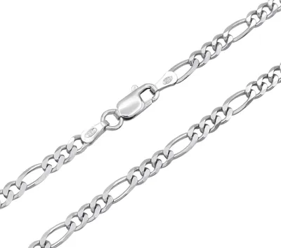 Produktbild von Figarokette 925 Sterling Silber rhodiniert 3,5mm breit Länge wählbar 45 50 55 60 cm Silberkette anlaufgeschützt Halskette Kette Damen Herren (50)