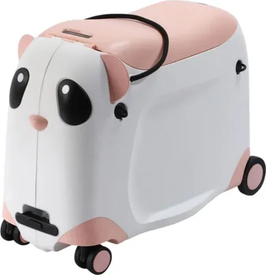 Produktbild von Panda Adventure Kinder Reisekoffer Trolley Kindertrolley Handgepäck Koffer mit Rollen und Sitz Rosa MS-19858