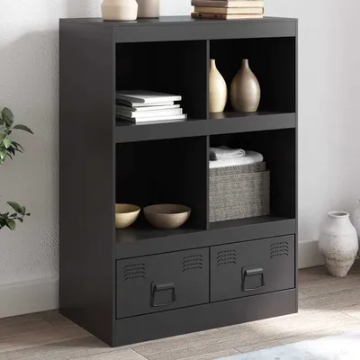 Immagine prodotto di vidaXL Credenza nera 67x39x95 cm in acciaio
