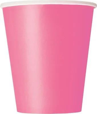 Produktbild von Pinker Pappbecher mit 266 ml Fassungsvermögen, 22,86 cm hoch, 8,26 cm Durchmesser