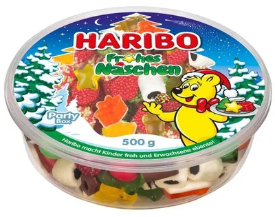 Obrázek produktu pro Haribo Frohes Naschen cukrovinky s lékořicí plechovka 500g
