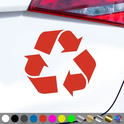 Produktbild von PantherPixel Recycling Aufkleber Mülltrennung Mülltonne Sticker Auto Geschenkidee Farbe Rot
