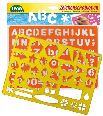 Produktbild von LENA Schablonen-Sets ABC Zahlen Zeichen 2 Stück