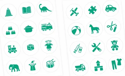 Produktbild von Möbelaufkleber Ordnungssticker für Spielzeug MINT/ WEISS
