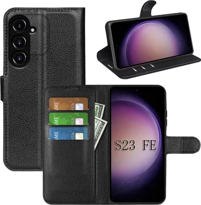 Produktbild von Hülle für Samsung Galaxy S23 FE Handy Tasche Case Schale Flip Cover Handyhülle Kunstleder Schwarz