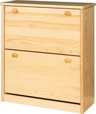Produktbild von Schuhkipper Kiefer Holz massiv, Farbe: Natur 80x72x30 cm, Schuhschrank Schuhkommode