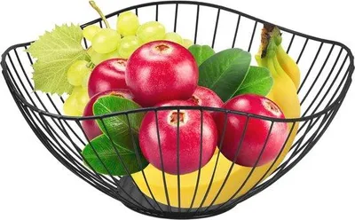 Obrázek produktu pro Velká černá kovová mísa na ovoce, vysoká 26 cm
