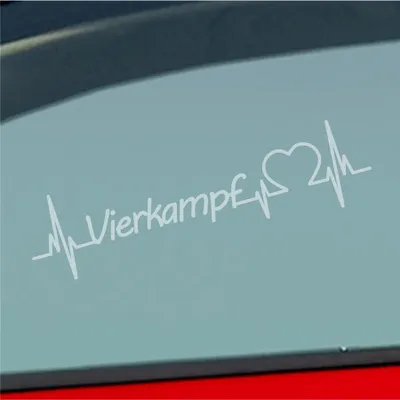 Produktbild von Auto Aufkleber Vierkampf Herzschlag Mehrkampfsportart Sport Liebe 19x5 cm Milchglas Sticker Heckscheibenaufkleber