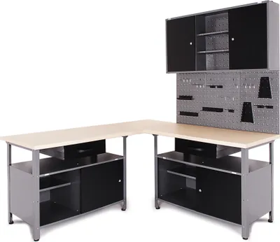Produktbild von ONDIS24 Werkstatt Set Ecklösung Classic One 85 cm anthrazit