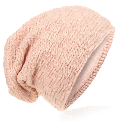 Produktbild von Strick Beanie Flecht Muster Schwarz L