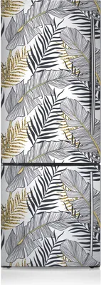 Produktbild von Kühlschrank Aufkleber Kühlschrankmagnete Dekoration Kühlschrankfolie 60x180 cm - Blätter Palm