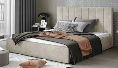 Produktbild von Casa Padrino Luxus Doppelbett mit Matratze Hellgrau - Verschiedene Größen