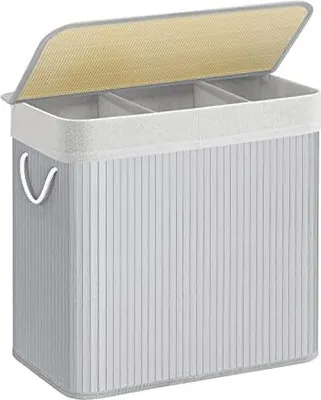 Produktbild von Wäschekorb Mit 3 Fächern, Abschliessbarem Deckel Und Griff