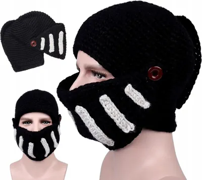 Produktbild von Wintermütze - Römischer Winterhelm - Stilvolles Design - Schutz - Männer - Komfort - Universalgröße - Schwarz