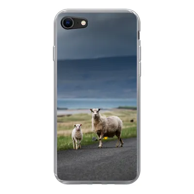 Produktbild von MuchoWow® Handyhülle Schutzhülle Hülle für iPhone 8 Schaf - Lamm - Sturm Silikon Softcase Handy Hülle - Schutzhaube