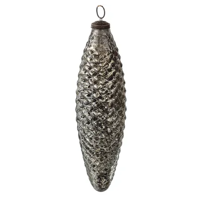 Immagine prodotto di Clayre & Eef Guaina di Natale XL Ø 7 cm in vetro nero argentato