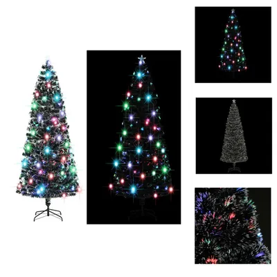 Produktbild von vidaXL Weihnachtsbaum mit Beleuchtung und Ständer 240 cm Glasfaser -  Weihnachtsbäume