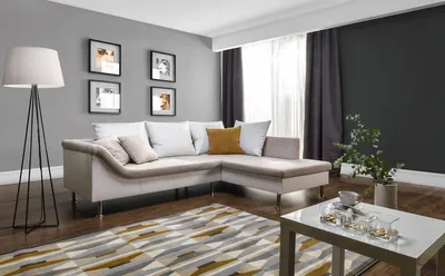 Zdjęcie produktu dla Sofa narożne, rozkładane, tapicerowane, zestaw wypoczynkowy, pojemnik na pościel, obita tkaniną