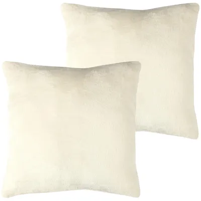 Zdjęcie produktu dla Poszewki na poduszki 45x45 cm, kolor: szampan, zestaw 2 sztuk, bez wkładu, miękkie poszewki z zamkiem błyskawicznym, wykończenie przypominające kaszmir, 100% poliester, możliwość prania w temperaturze 30°C