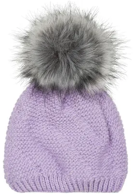 Produktbild von styleBREAKER Uni Einfarbige Strick Bommelmütze fein gestrickt mit Fleece Futter, Winter Fellbommel Mütze 04024175