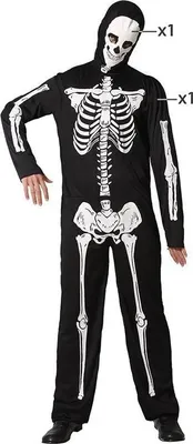 Produktbild von Verkleidung für Erwachsene Skelett Schwarz - XXL
