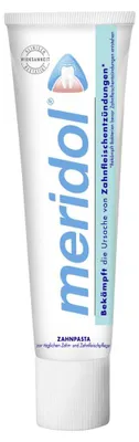 Produktbild von Zahnpasta, Gaba, Meridol Dental Care, für die Regeneration des Zahnfleisches, wirksam bei der Behandlung von Parodontitis, 75ml
