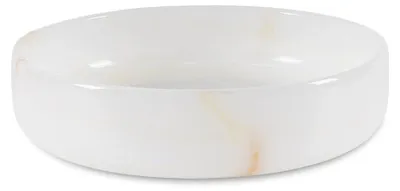 Marmor Servierschale 20 cm Weißer Onyx handgefertigt