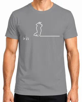 Immagine prodotto di Maglietta da uomo, colore grigio, taglia L, con il logo "Balum Strichmännchen Linienmännchen" di Osvaldo Cavandoli