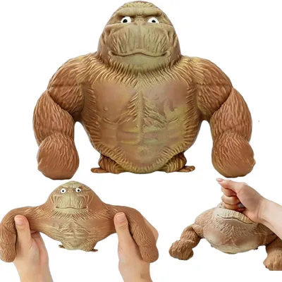 Productafbeelding van Gorilla stressverminderend speelgoed - Stretch gorilla toy - Zwart - Kinderen