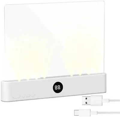 Productafbeelding van Oplaadbare Leeslamp - Boekenlamp LED - Comfortabel Lezen - Plat Paneelontwerp - 18.5 cm - Wit