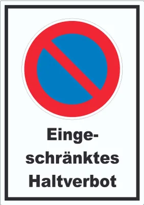 Produktbild von Eingeschränktes Haltverbot Aufkleber A5 (148x210mm)