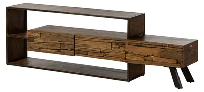 Immagine prodotto di MASSIVMOEBEL24 | Mobile Tv in legno di acacia / legno riciclato 195x40x60 laccato marrone SEVILLA #04
