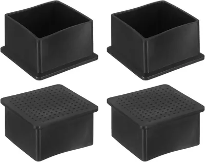 Obrázok produktu pre 4 Kusy Obdĺžnikové Ochrany Nôh Stoličky 50x50mm, Ochrany Podlahy pre Nábytok, Čierne, Odolné