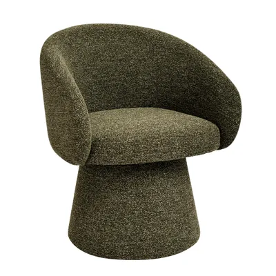 Image de Fauteuil Duhome pour salon, vert, fauteuil pivotant en bouclé, fauteuil de salon design moderne, fauteuil rembourré pour chambre, salle à manger ou bureau