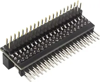 Produktbild von BerryBase GPIO Header Erweiterung, Winkel-Adapter für Raspberry Pi, Vertikal und Horizontal