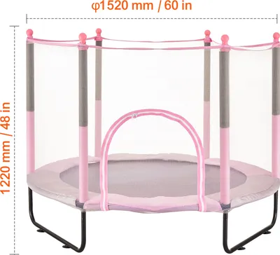 Immagine prodotto di VEVOR trampolino per bambini Trampolino da esterno Mini trampolino per il tempo libero 1545 mm per bambini piccoli Regalo di compleanno Giocattolo di Natale per bambini dai 3 anni in su Rosa