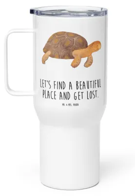 Produktbild von Mr. & Mrs. Panda Trinkgefäß Schildkröte Marschieren - Weiß - Geschenk, Thermobecher, thermosbecher, Lieblingsmensch, Motivation, Reiselust, Kaffee-Thermobecher, Großer