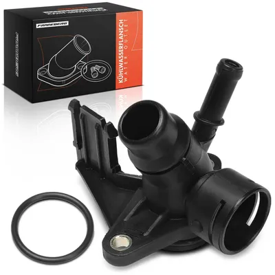 Image de Collerette de radiateur, raccordement d'eau - Refroidissement moteur, raccord de liquide de refroidissement - Pour VW Multivan VI, Transporter T5, Audi A4, A6, Q5 - Référence OE : 06H121132H, 06H121132E, CO35048