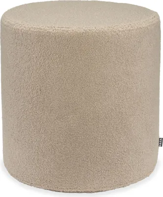 Produktbild von H.O.C.K. Fino Hocker rund Pouf Teddystoff Bouclé ø45x45cm beige-taupe Plüsch
